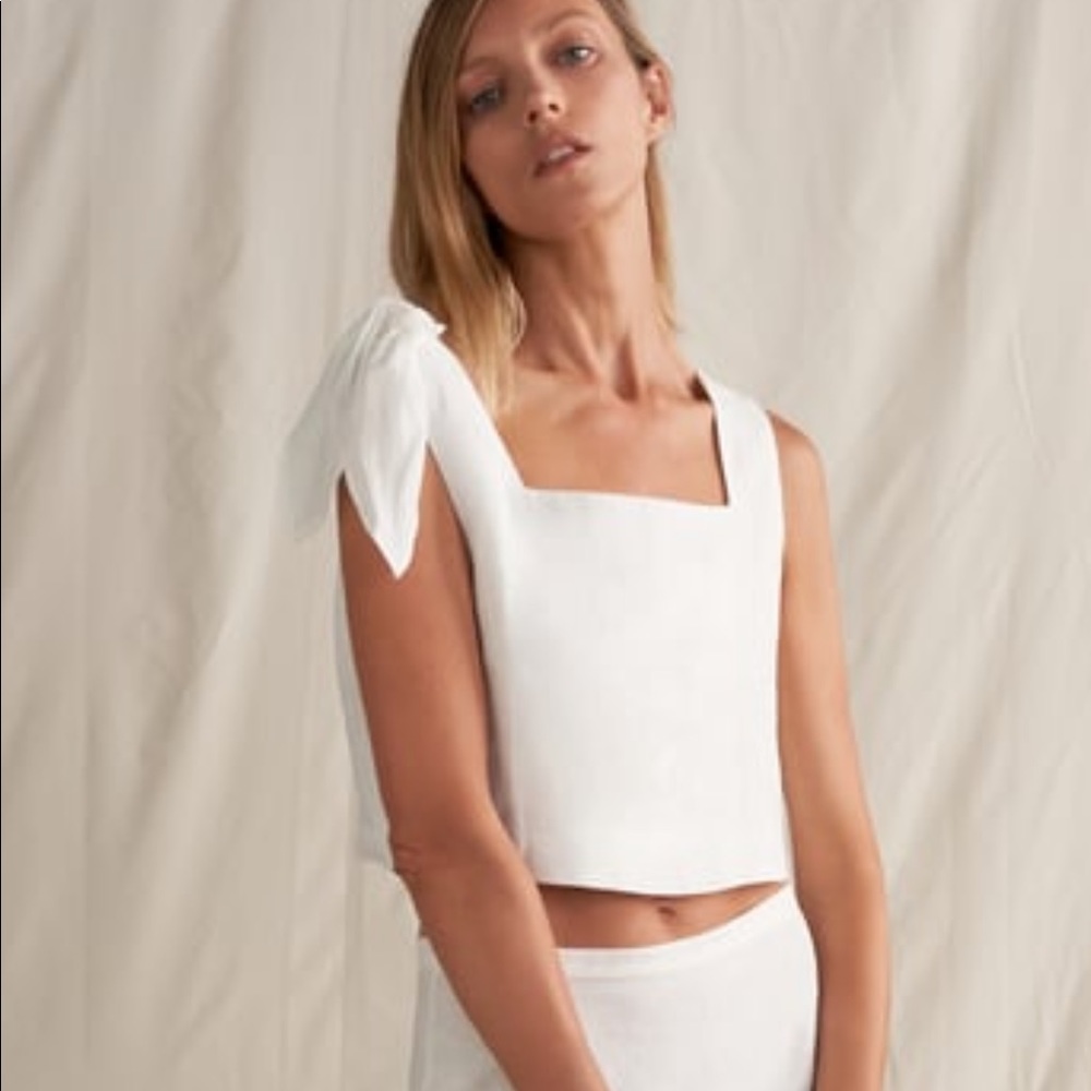 ZARA Linen Crop Top